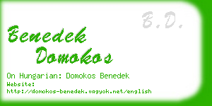 benedek domokos business card